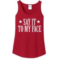 Kamala Harris 2024 Say It To My Face Kamala Harris Debate Ladies Essential Tank