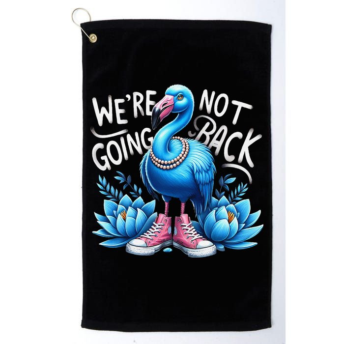 Kamala Harris 2024 Vintage Flamingo Were Not Going Back Golf Towel