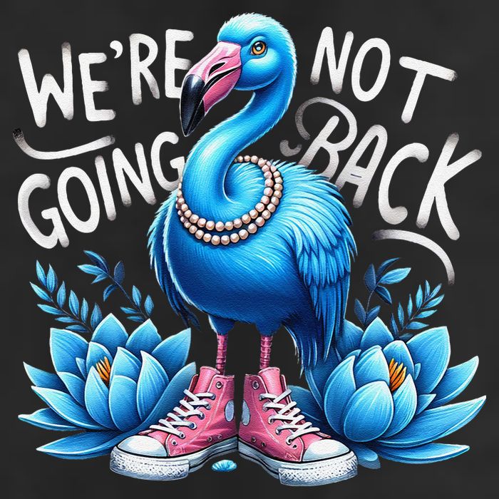 Kamala Harris 2024 Vintage Flamingo Were Not Going Back Golf Towel