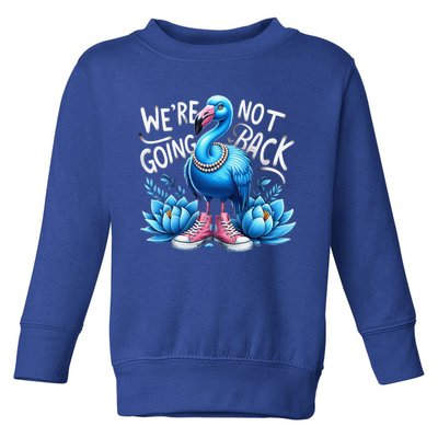 Kamala Harris 2024 Vintage Flamingo Were Not Going Back Toddler Sweatshirt