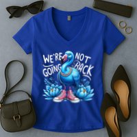Kamala Harris 2024 Vintage Flamingo Were Not Going Back Women's V-Neck T-Shirt