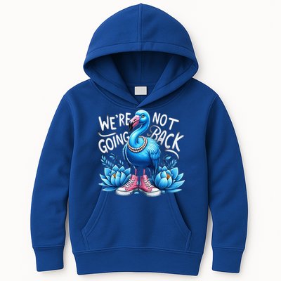 Kamala Harris 2024 Vintage Flamingo Were Not Going Back Kids Hoodie