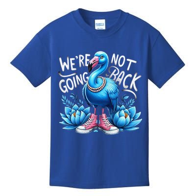Kamala Harris 2024 Vintage Flamingo Were Not Going Back Kids T-Shirt