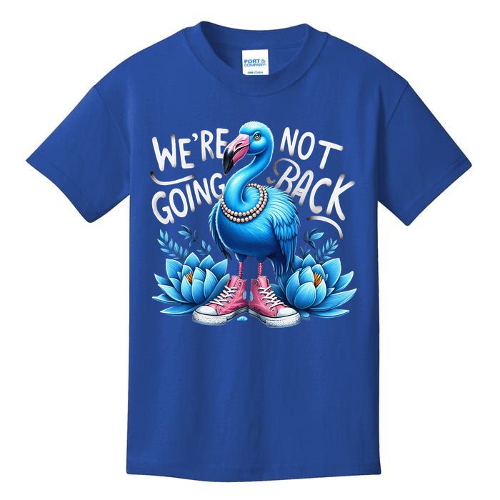 Kamala Harris 2024 Vintage Flamingo Were Not Going Back Kids T-Shirt