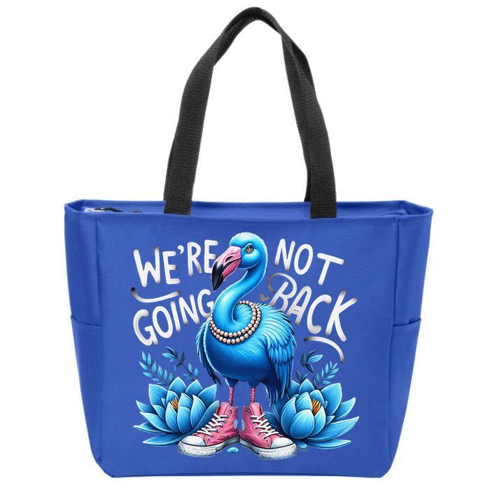 Kamala Harris 2024 Vintage Flamingo Were Not Going Back Zip Tote Bag