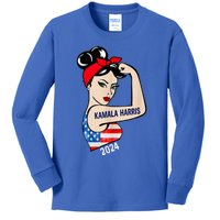 Kamala Harris 2024 President America Election Vote Women Kids Long Sleeve Shirt