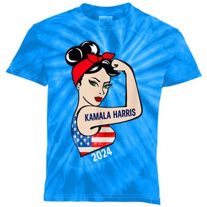 Kamala Harris 2024 President America Election Vote Women Kids Tie-Dye T-Shirt