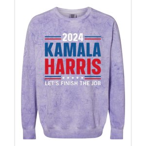 Kamala Harris 2024 LetS Finish The Job Colorblast Crewneck Sweatshirt