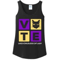 Kamala Harris 2024 Vote Like A Childless Cat Lady Ladies Essential Tank