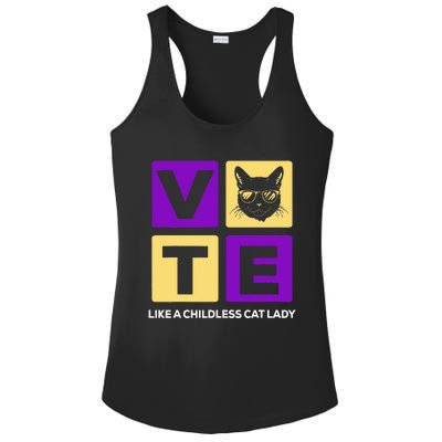 Kamala Harris 2024 Vote Like A Childless Cat Lady Ladies PosiCharge Competitor Racerback Tank