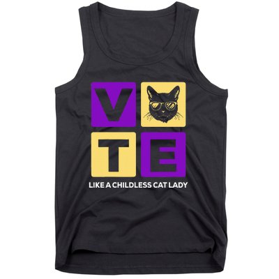 Kamala Harris 2024 Vote Like A Childless Cat Lady Tank Top