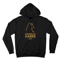 Kamala Harris 2024 Cat Silhouette Hoodie