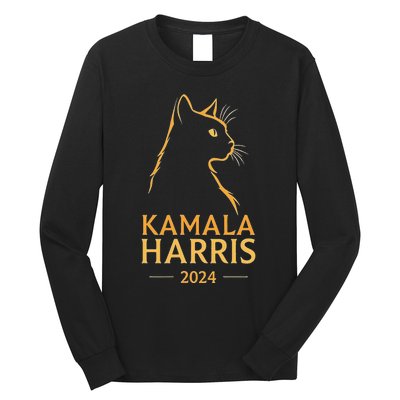 Kamala Harris 2024 Cat Silhouette Long Sleeve Shirt