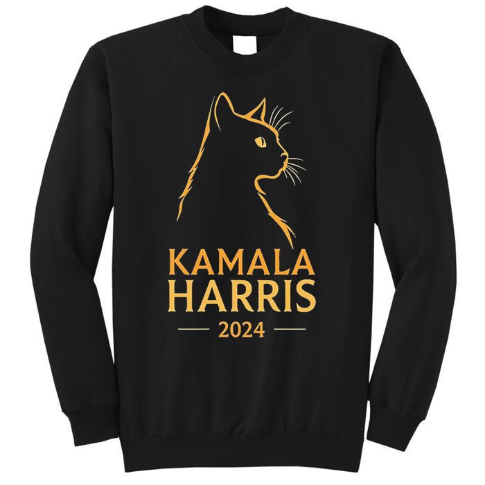 Kamala Harris 2024 Cat Silhouette Sweatshirt