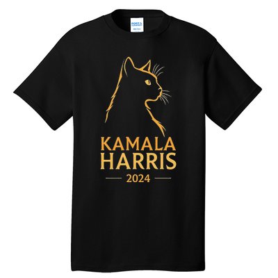 Kamala Harris 2024 Cat Silhouette Tall T-Shirt