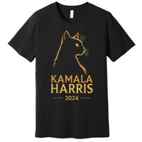 Kamala Harris 2024 Cat Silhouette Premium T-Shirt