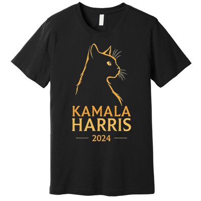 Kamala Harris 2024 Cat Silhouette Premium T-Shirt