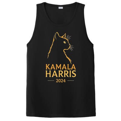 Kamala Harris 2024 Cat Silhouette PosiCharge Competitor Tank