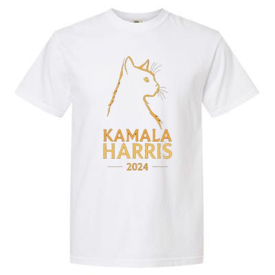 Kamala Harris 2024 Cat Silhouette Garment-Dyed Heavyweight T-Shirt