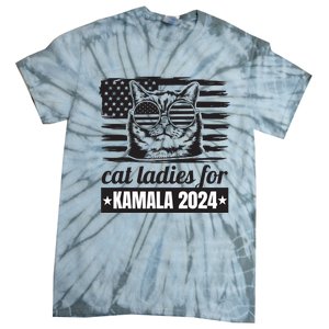 Kamala Harris 2024 Cat Lady Voting Cats Feminine Funny Women Tie-Dye T-Shirt