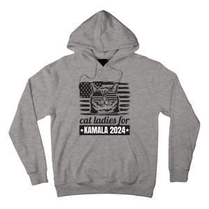 Kamala Harris 2024 Cat Lady Voting Cats Feminine Funny Women Tall Hoodie