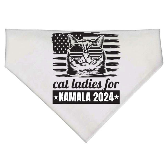 Kamala Harris 2024 Cat Lady Voting Cats Feminine Funny Women USA-Made Doggie Bandana