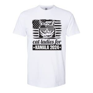 Kamala Harris 2024 Cat Lady Voting Cats Feminine Funny Women Softstyle CVC T-Shirt