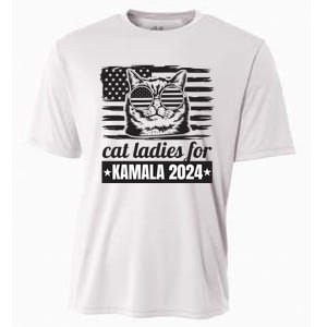 Kamala Harris 2024 Cat Lady Voting Cats Feminine Funny Women Cooling Performance Crew T-Shirt