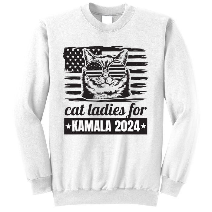 Kamala Harris 2024 Cat Lady Voting Cats Feminine Funny Women Sweatshirt