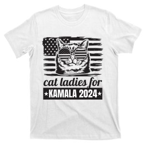 Kamala Harris 2024 Cat Lady Voting Cats Feminine Funny Women T-Shirt