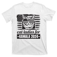 Kamala Harris 2024 Cat Lady Voting Cats Feminine Funny Women T-Shirt