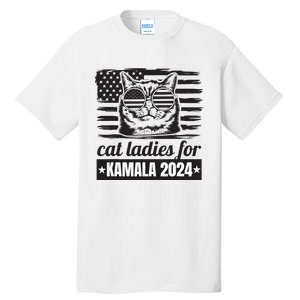 Kamala Harris 2024 Cat Lady Voting Cats Feminine Funny Women Tall T-Shirt