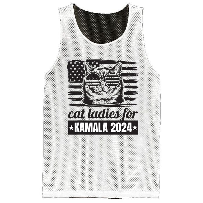 Kamala Harris 2024 Cat Lady Voting Cats Feminine Funny Women Mesh Reversible Basketball Jersey Tank