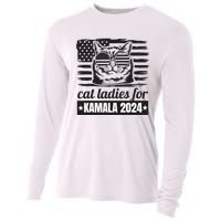 Kamala Harris 2024 Cat Lady Voting Cats Feminine Funny Women Cooling Performance Long Sleeve Crew