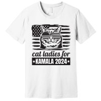 Kamala Harris 2024 Cat Lady Voting Cats Feminine Funny Women Premium T-Shirt