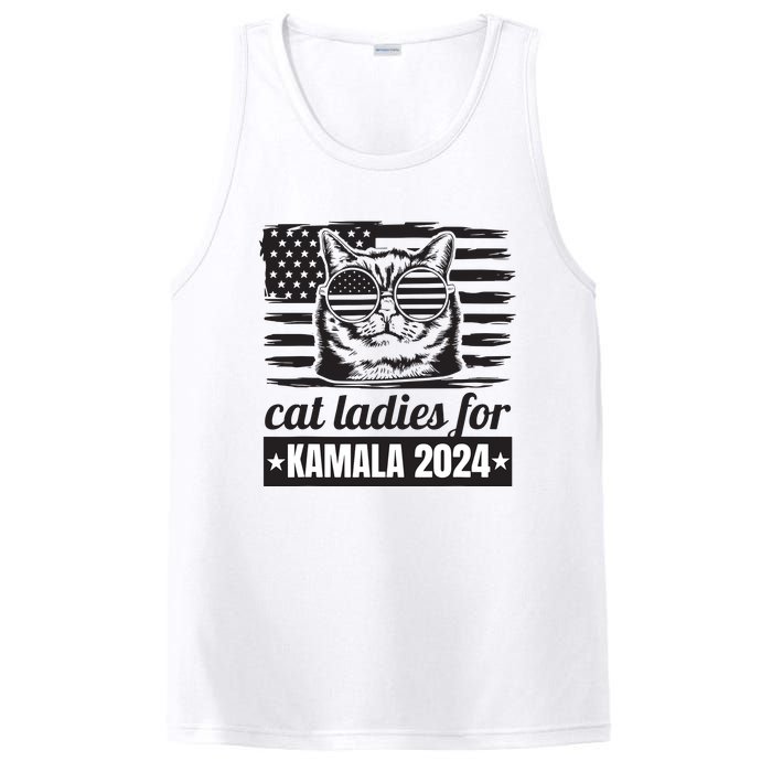 Kamala Harris 2024 Cat Lady Voting Cats Feminine Funny Women PosiCharge Competitor Tank