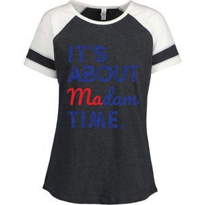 Kamala Harris 2024 Its About Madam Time President Election Enza Ladies Jersey Colorblock Tee