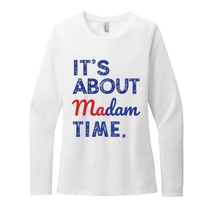 Kamala Harris 2024 Its About Madam Time President Election Womens CVC Long Sleeve Shirt