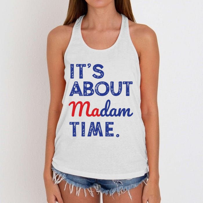 Kamala Harris 2024 Its About Madam Time President Election Women's Knotted Racerback Tank