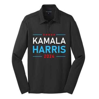 Kamala Harris 2024 Presidential Election Campaign Silk Touch Performance Long Sleeve Polo