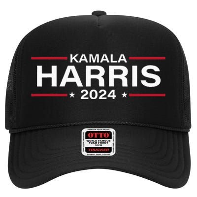 Kamala Harris 2024 For President Election Campaign High Crown Mesh Back Trucker Hat