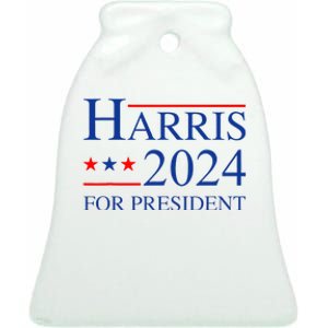 Kamala Harris 2024 For President Election Campaign Ceramic Bell Ornament