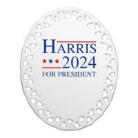 Kamala Harris 2024 For President Election Campaign Ceramic Oval Ornament