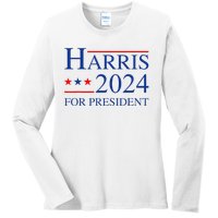 Kamala Harris 2024 For President Election Campaign Ladies Long Sleeve Shirt