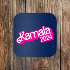 Kamala Harris 2024 Neon Fuchsia Doll Logo Coaster