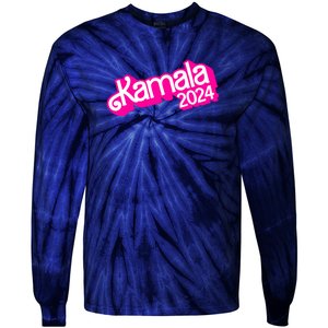 Kamala Harris 2024 Neon Fuchsia Doll Logo Tie-Dye Long Sleeve Shirt