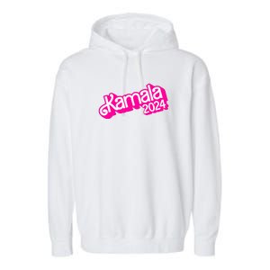 Kamala Harris 2024 Neon Fuchsia Doll Logo Garment-Dyed Fleece Hoodie