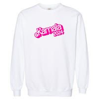 Kamala Harris 2024 Neon Fuchsia Doll Logo Garment-Dyed Sweatshirt