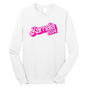 Kamala Harris 2024 Neon Fuchsia Doll Logo Long Sleeve Shirt