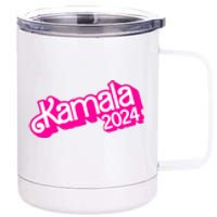 Kamala Harris 2024 Neon Fuchsia Doll Logo 12 oz Stainless Steel Tumbler Cup